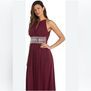 R & M Richard's Elegant Merlot Sleeveless Evening Gown size 16